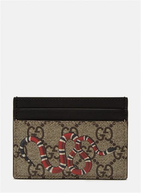 gucci brown card holder|Gucci card holder with snake.